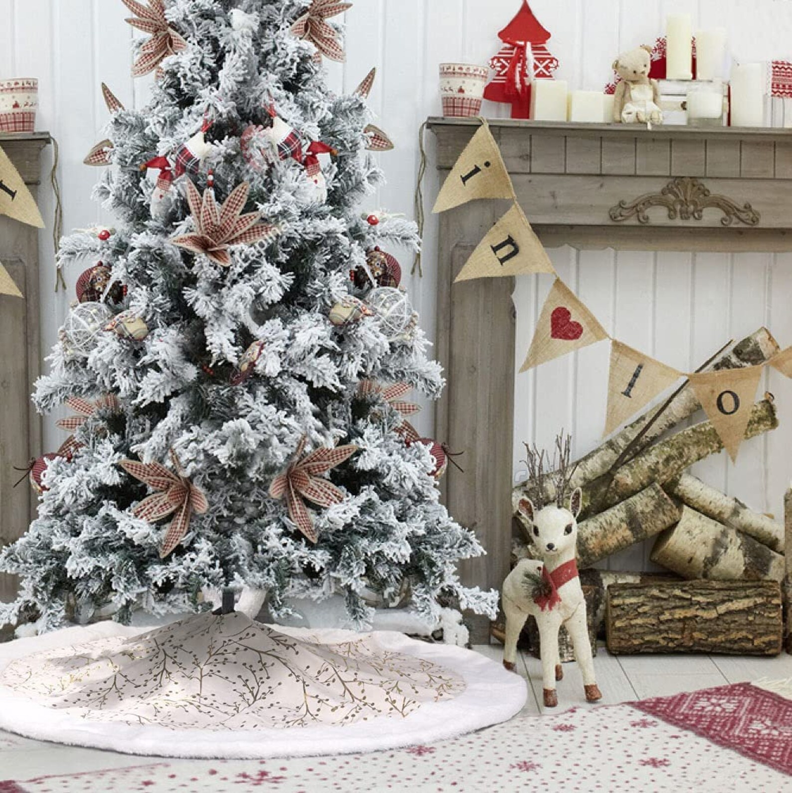 White And Gold Christmas Tree Skirt 