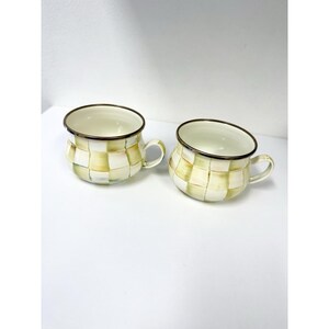 Juego de 4 tazas de té esmaltadas con diseño de cuadros pergamino de Mackenzie Childs imagen 7