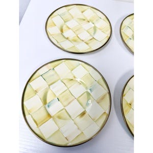 Juego de 4 tazas de té esmaltadas con diseño de cuadros pergamino de Mackenzie Childs imagen 3