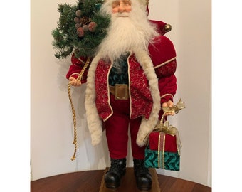 Bombay Company Santa With Presents And Sack Large Tabletop