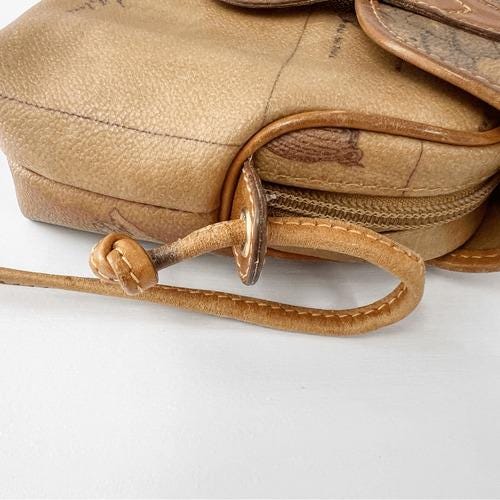 Alverio Martini 1st Classe Crossbody Map Print Belt Bag Vintage Leather ...