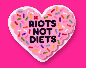 Riots Not Diets - Pink Heart Sprinkle Cookie Magnet