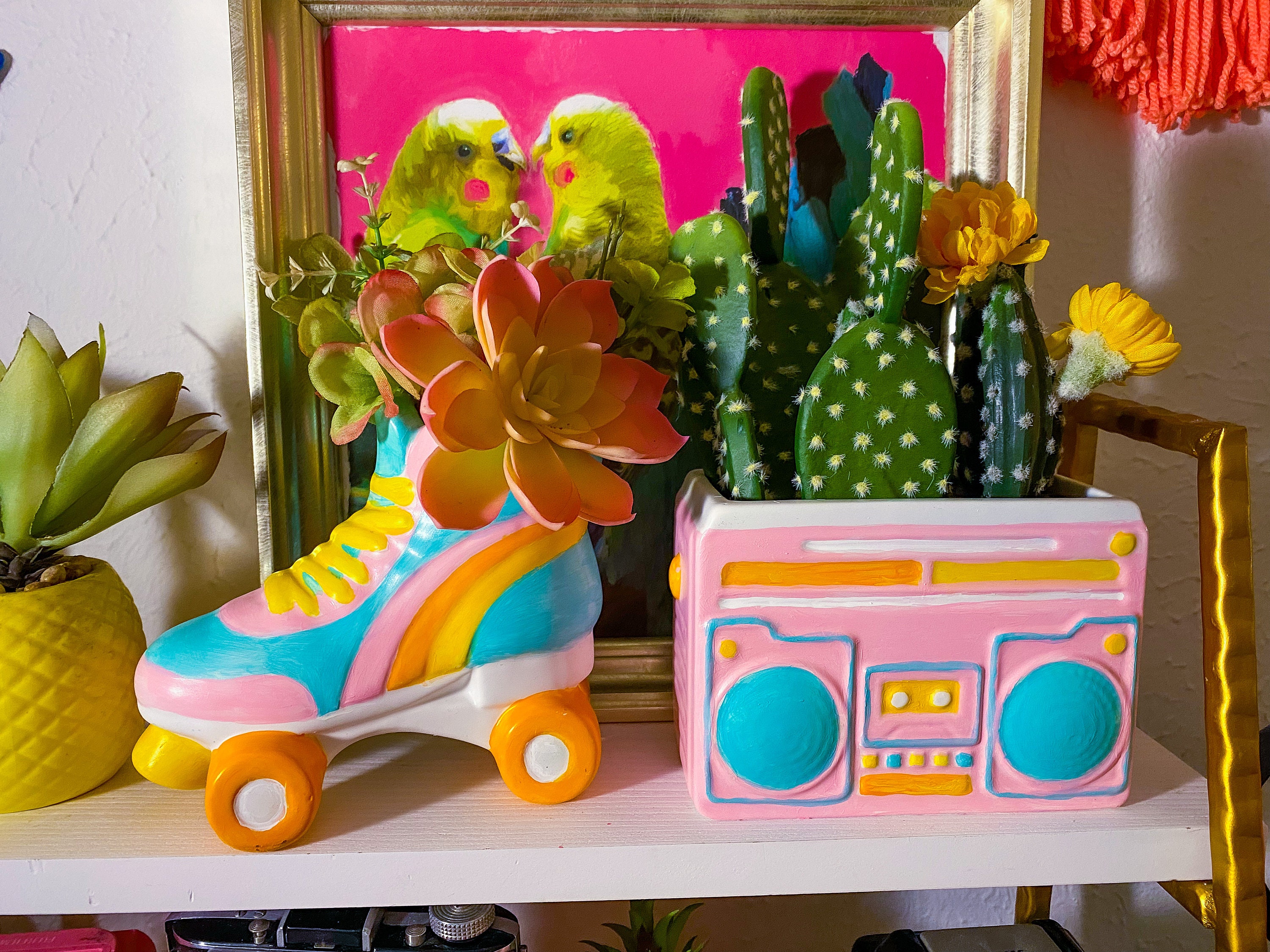 Ceramic Boom Box Planter Colorful Retro Style Etsy