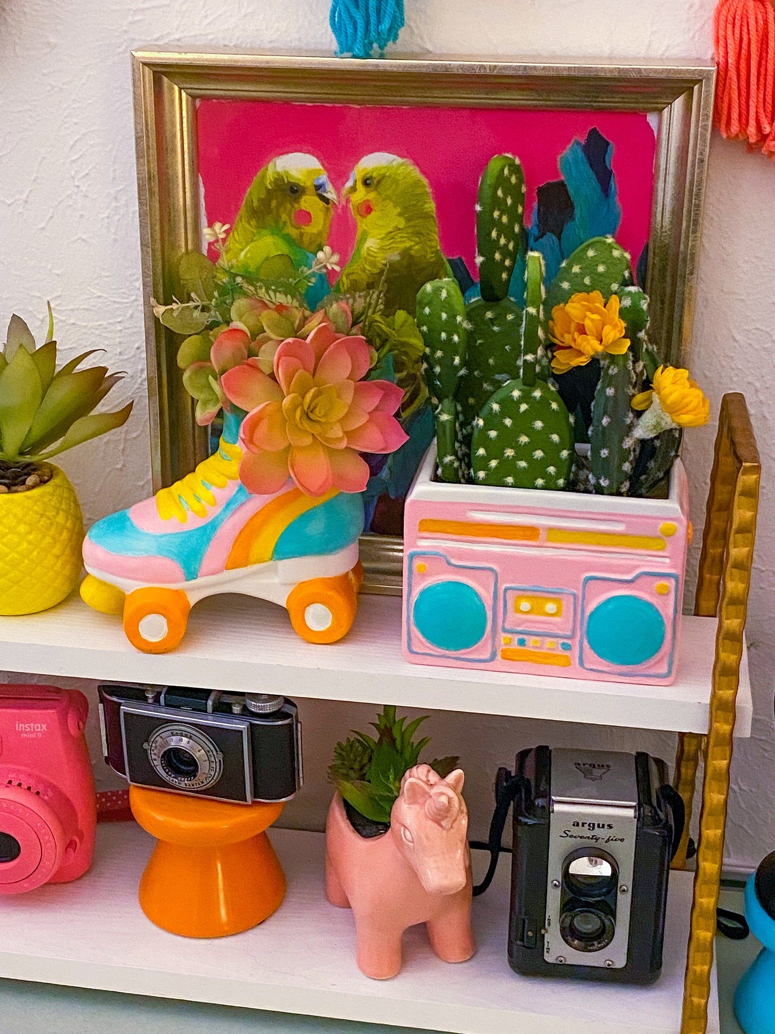 Ceramic Roller Skate Planter Colorful Retro Style Etsy