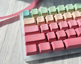 Gradient Pastel Keycap Set, Shine-through , OEM Profile