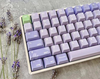 Lavender Keycap Set, Cherry Profile, PBT, Cherry MX Stem, Dye-Sub Legends