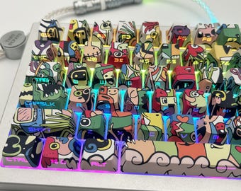 Graffiti Doodle Keycap Set, Side-Printed, Shine-Through Legends