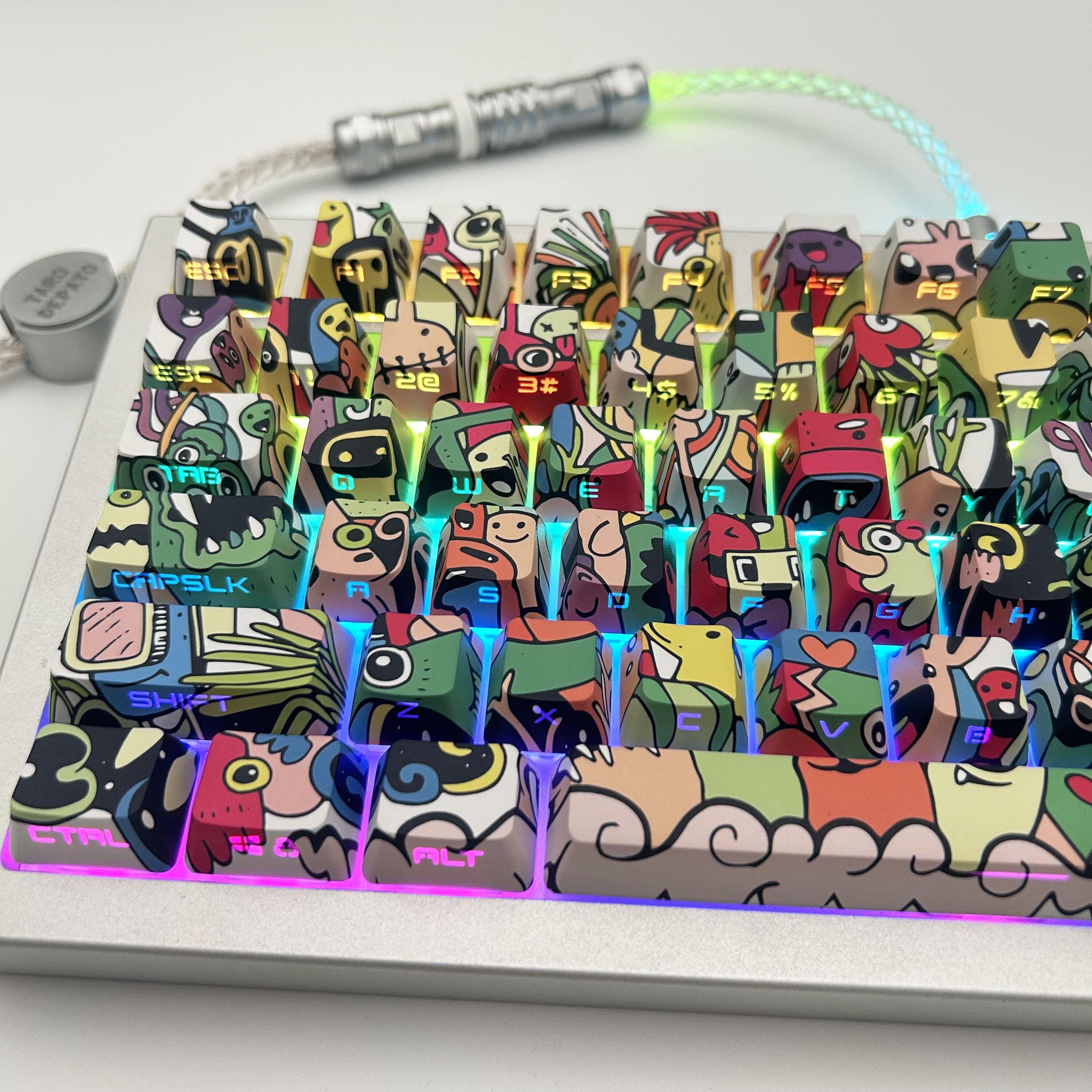 Graffiti Doodle Keycap Set, Side-printed, Shine-through Legends - Etsy