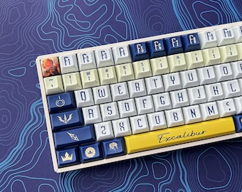 King of Knights Keycap Set, Anime Theme, PBT, Cherry MX Stem, Dye-Sub Legends