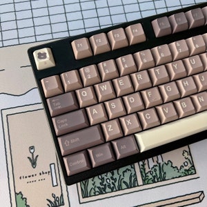Bear Cub Keycap Set, Cute Art, PBT, Cherry MX Stem, Dye-Sub Legends