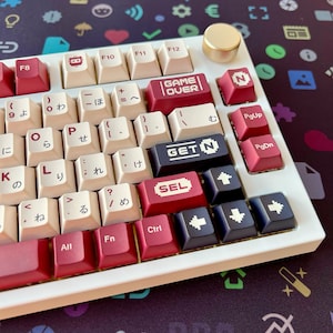 Retro Gaming Keycap Set, XDA Profile, Pixel Art, PBT, Cherry MX Stem