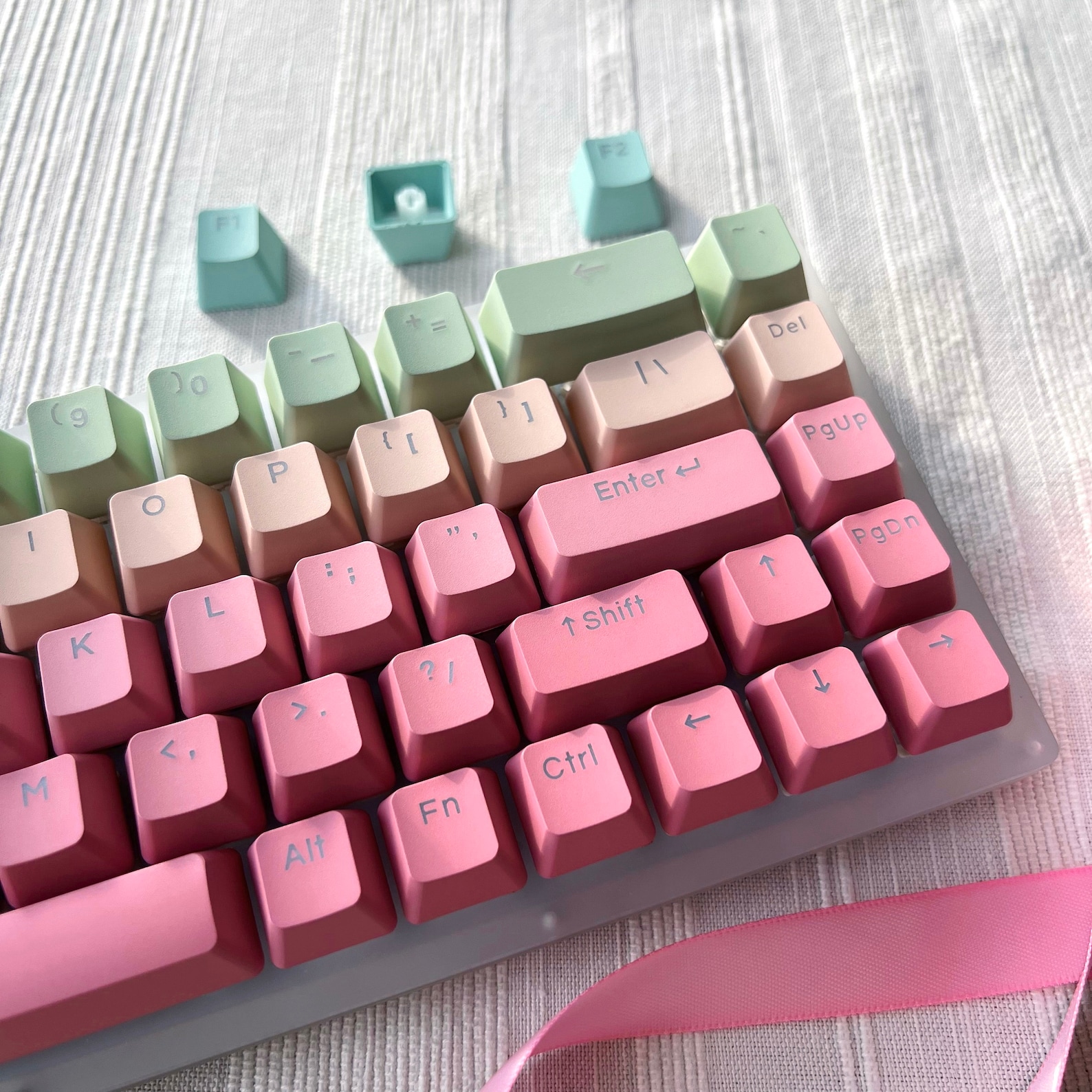 Gradient Pastel Keycap Set OEM Profile PBT Etsy