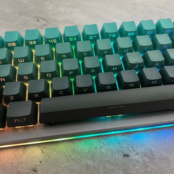 Gradient Green Side-printed Keycap Set, OEM Profile, Shine