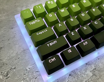 Gradient Matcha Keycap Set, OEM Profile, Shine-through
