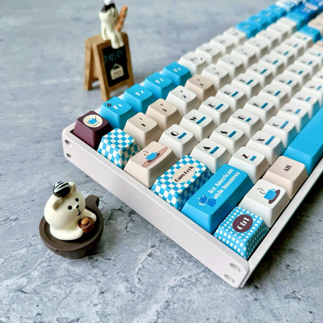 Coffee Shop Keycap Set, Cherry Profile, Cute Art, PBT, Cherry MX Stem ...