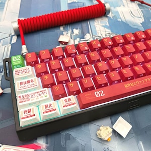 Eva Unit-02 Side-Printed Keycap Set, Shine-through Backlit, Cherry Profile, PBT, Cherry MX Stem