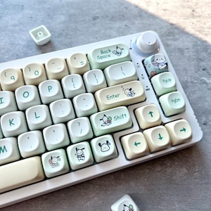 Incroyable jeu de capuchons de touches Pup, profil MOA, compatible Mac, PBT, potence Cherry MX, Dye-Sub Legends