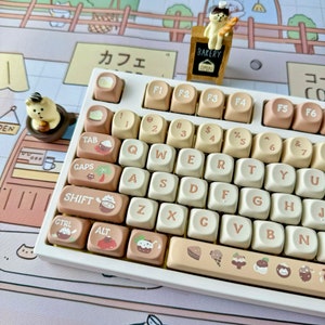 Space Coconut Keycap Set, SOA Profile, Cute Art, PBT, Cherry MX Stem, Dye-Sub Legends