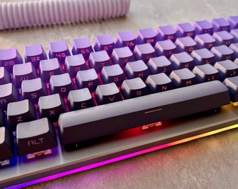 126 Key PBT Keycaps - Purple Dawn Side Printed Mechanical Keyboard Keycap Set