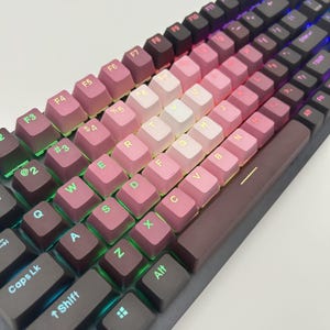 Gradient Blossom Keycap Set, OEM Profile, Shine-through, PBT, Cherry MX Stem, Double Shot Legends