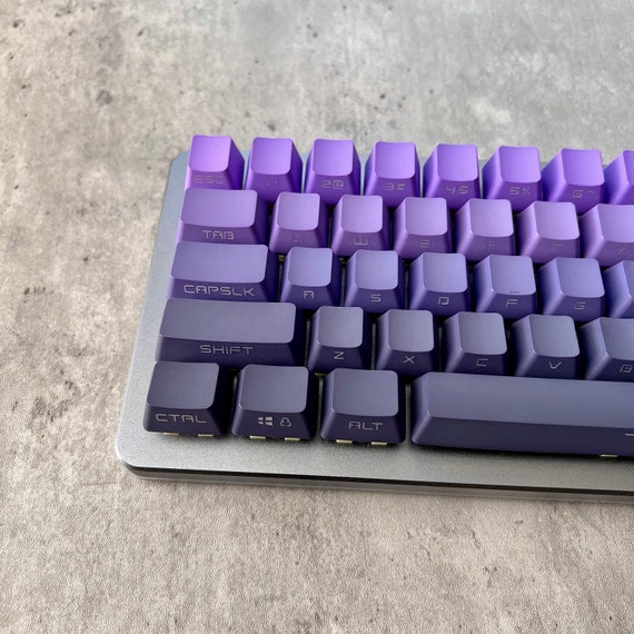 Gradient Purple Side-printed Keycap Set, OEM Profile, Shine