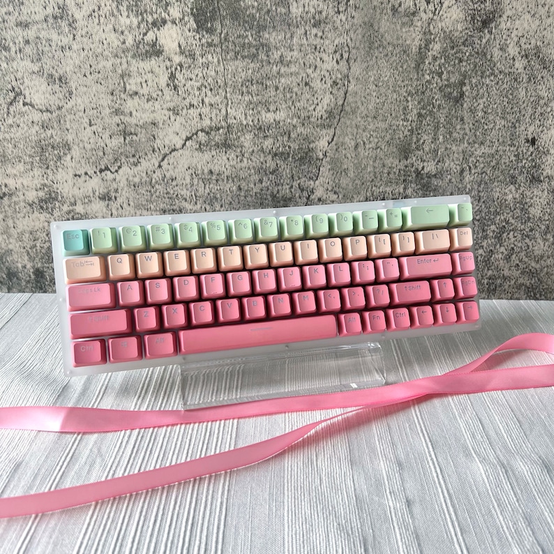Gradient Pastel Keycap Set OEM Profile PBT Etsy