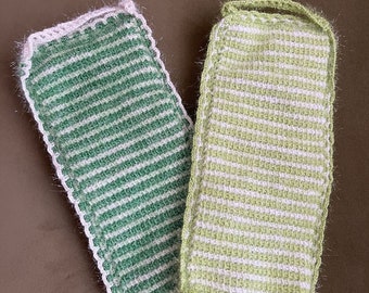 Sauna, Handmade Crochet, Turkish Bath Washcloths, Striped Bath Linen, Personal Care, Bath Gift, Traditional Gift, Free Shipping,2 pcs