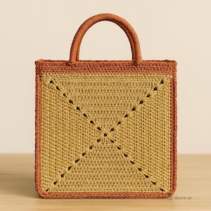 Easy Crochet Pattern, Crochet Bag Pattern, Crochet Raffia Tote Bag, Aesthetic Bag Crochet, Granny Square Crochet Purse, PDF- Video Tutorial
