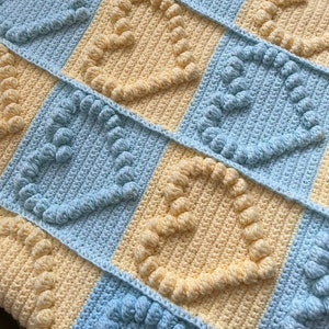 Personalized Knitted Baby Blanket | Knitting Gift for Baby Party | Baby Stroller Blanket | Hearted Newborn Baby | Two-Color Soft Cotton Knit