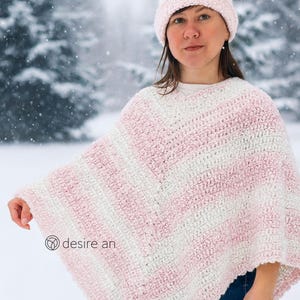 Crochet Poncho & Beanie Pattern: Women's V-Shape Design (PDF Pattern)