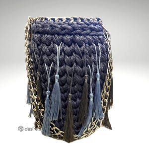 Easy Bag Pattern – Stylish Round Shoulder Bag & Purse, Boho Design, Reusable Handmade Handbag, Chain Bag PDF-Video, Knitting Simple Pattern