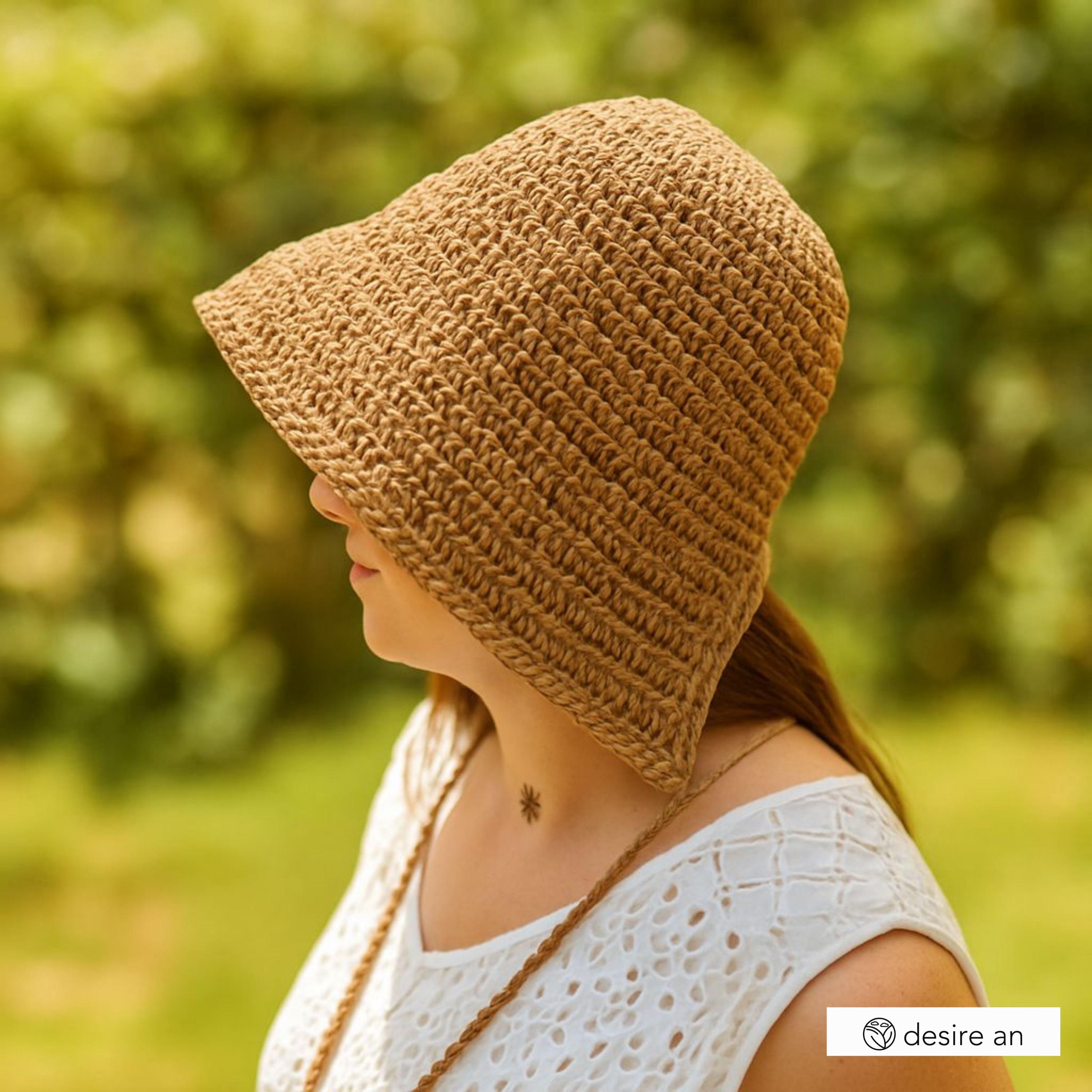 ?NWT! Paper Crochet Bucket Hat Crochet Bucket Hat in Woven Paper Straw main image 2