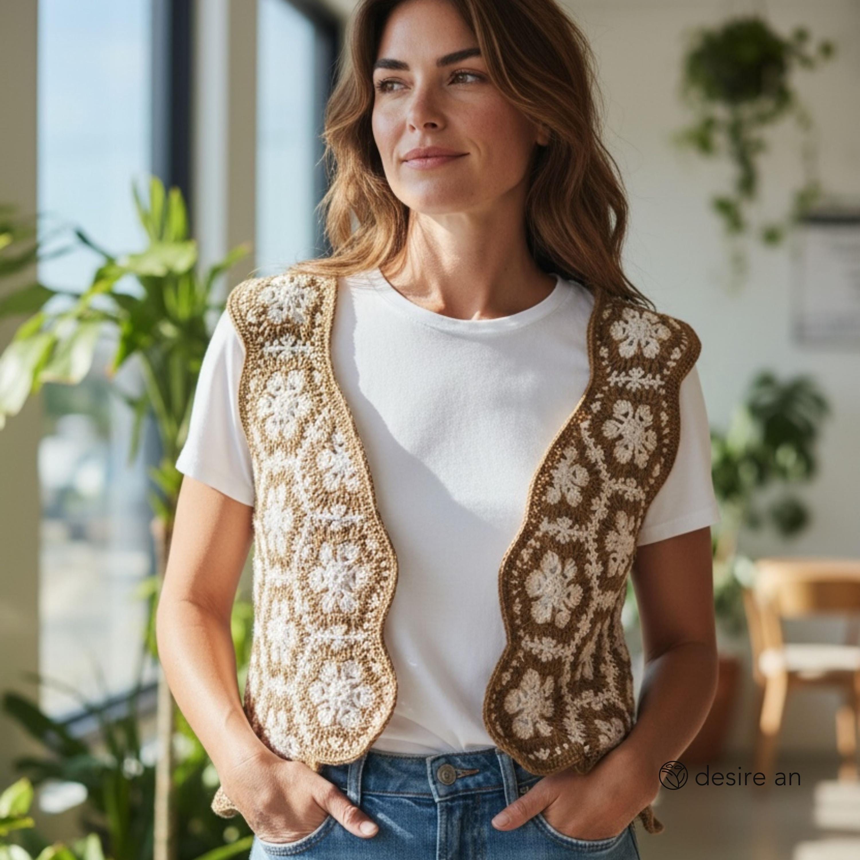 30 Granny Square Vest Crochet Patterns for Retro Layers, Boho Vests, and Handmade Gifts 27 Boho Flower Motif Granny Square Vest