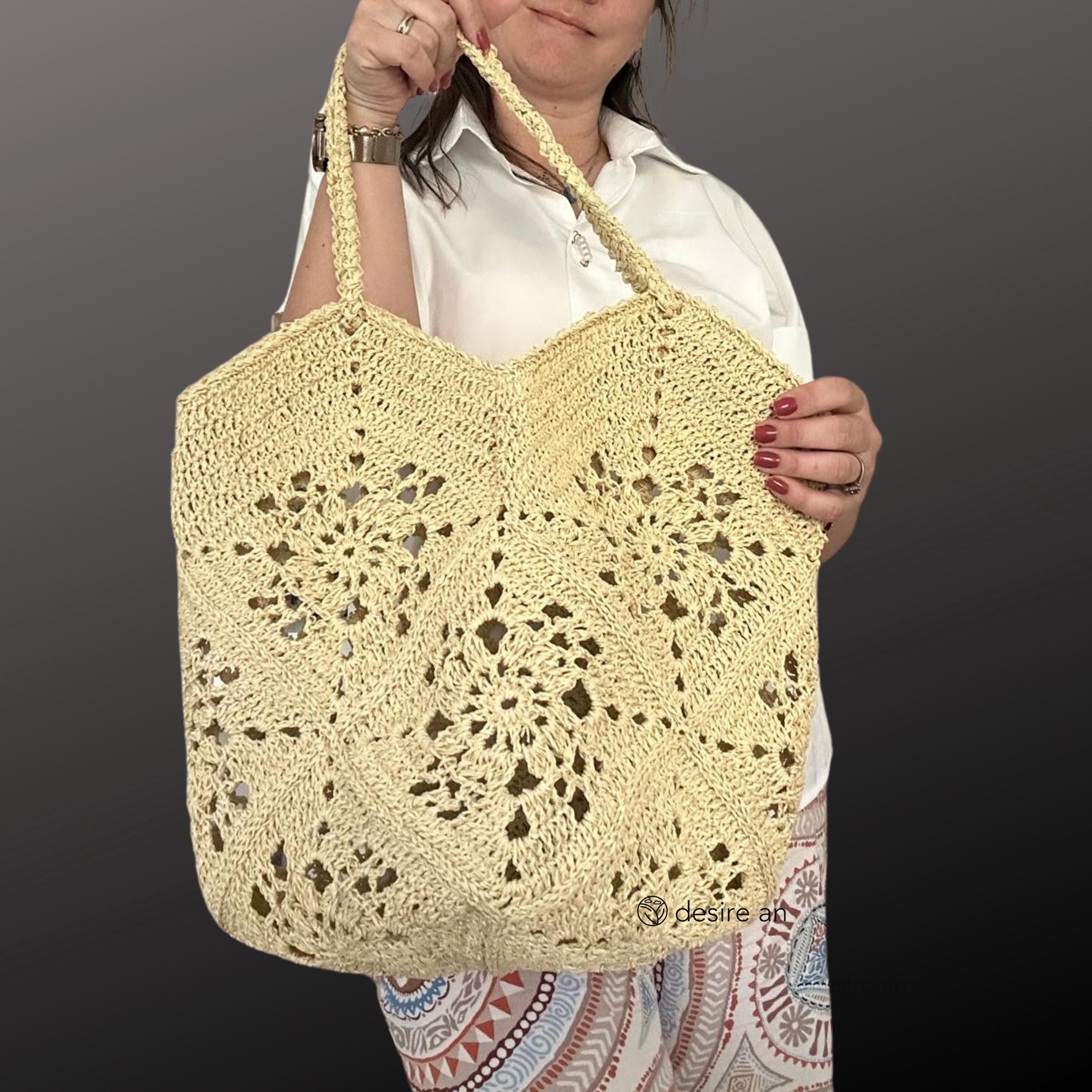 ショルダーバッグ・ポシェット [Slowslowly] Lily Handmade Crochet Raffia Er Shoulder Bag How to Crochet Lily of the Valley Flower Shoulder Bag
