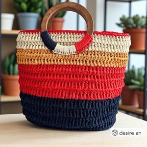 簡単なかぎ針編みバッグのパターン：革底のスタッシュバスタートート（PDFパターン - ビデオチュートリアル）