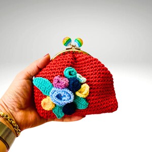 Crochet Money Clip Coin, Wallet Pattern , Knitting Bag Pattern Flower Woven Pouch Easy Bag, DIY Tutorial, Gifts For Her Gift, Clip Close