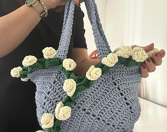 Häkelanleitung: Rosa Tasche PDF (Digitaler Download) häkeln