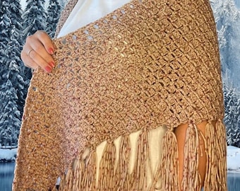 Easy Crochet Triangle Shawl Pattern: Top-Down Wrap PDF (Digital Download)