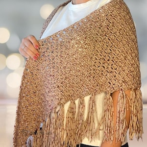 Triangle Shawl Pattern Easy Crochet  | Top-Down Wrap PDF | Knit & Crochet Scarf | Beginner-Friendly Shawl Cozy Shawl | Winter Shawl