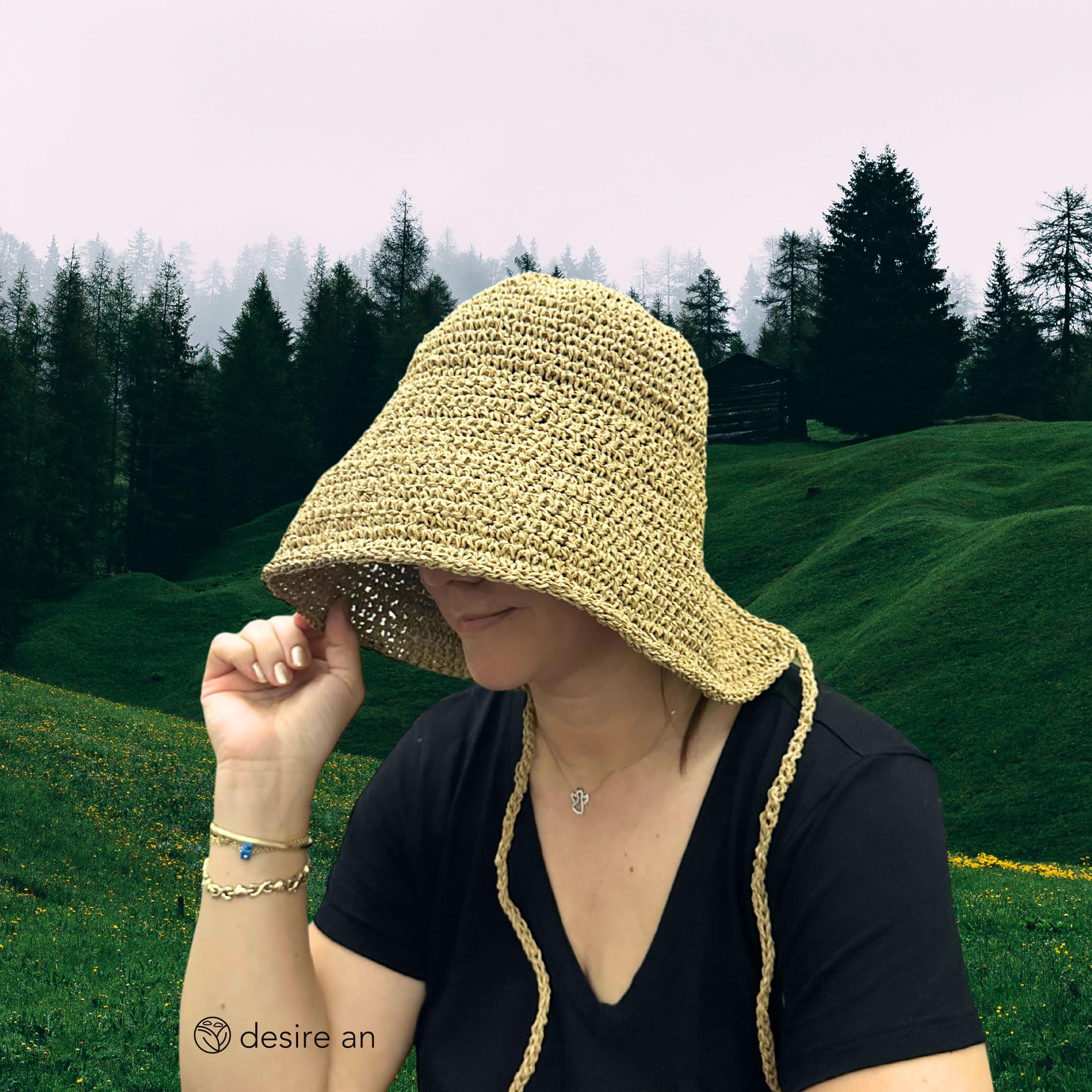Crochet Bucket Hat Pattern – Paper Yarn Boho Sun Hat (PDF  display picture 1