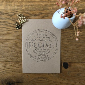 Zitat, Lieblingsspruch, individueller Text, Klappkarte, Handlettering, persönliche Gestaltung, Spruch, Karte personalisiert, kein Druck