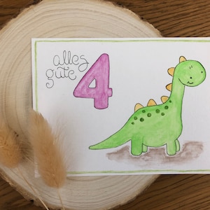 Geburtstagskarte Kind, Karte Dino, Karte 1. Geburtstag, Karte Kindergeburtstag, Kindergeburtstagskarte, Glückwunschkarte Kind, kein Druck