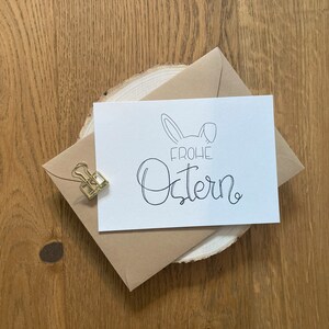 Ostern | Osterkarte | Ostergrüße | Happy Easter | individueller Text | Hase | Postkarte | kein Druck | Unikat | schlichte Osterkarte