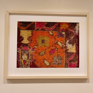 Multicolor Vintage Tapestry Rug Art, Wall Decor Style Framed Hanging