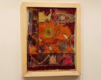 Wall hanging rug frame, tapestry aesthetic vintage pastel kilim, wall decor living room , wall hanging tapestry textile,  Housewarming gift