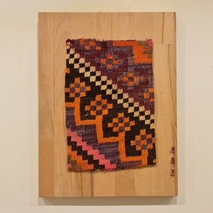Vintage Orange Rug Wall Hangings Art