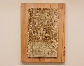 Simple vintage quilt wall artwork, decoración enmarcada de pared polaca