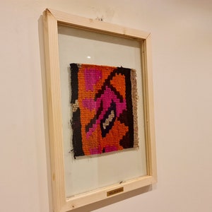 Antique Turkish Rug Wall Hanging in Frame