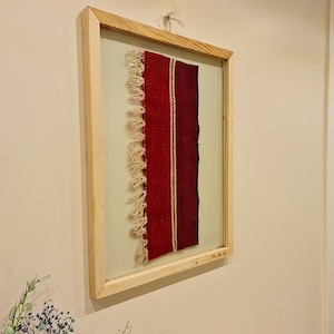 Indie Room Decor Aesthetic with Antique Rug, Housewarming gift idea, Christmas Gift idea, Wooden wall decoration with traditional rug