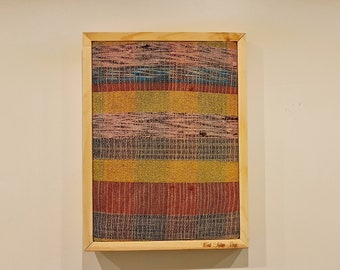 Minimalist wall vintage rug art framed